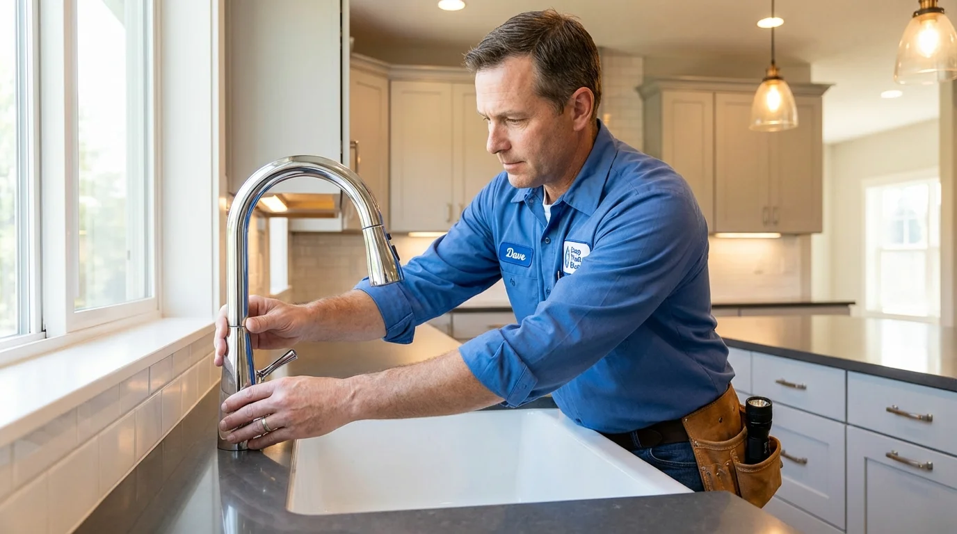 Kitchen faucet installation by Johns Plumbing LLC in Ridgefield